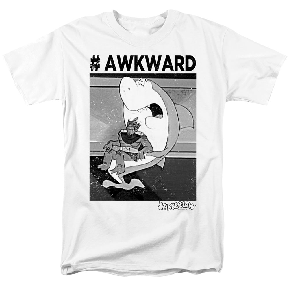 AN OFFCIALLY LICENSED JABBERJAW AWKWARD MEN'S REGULAR FIT T-SHIRT WHITE