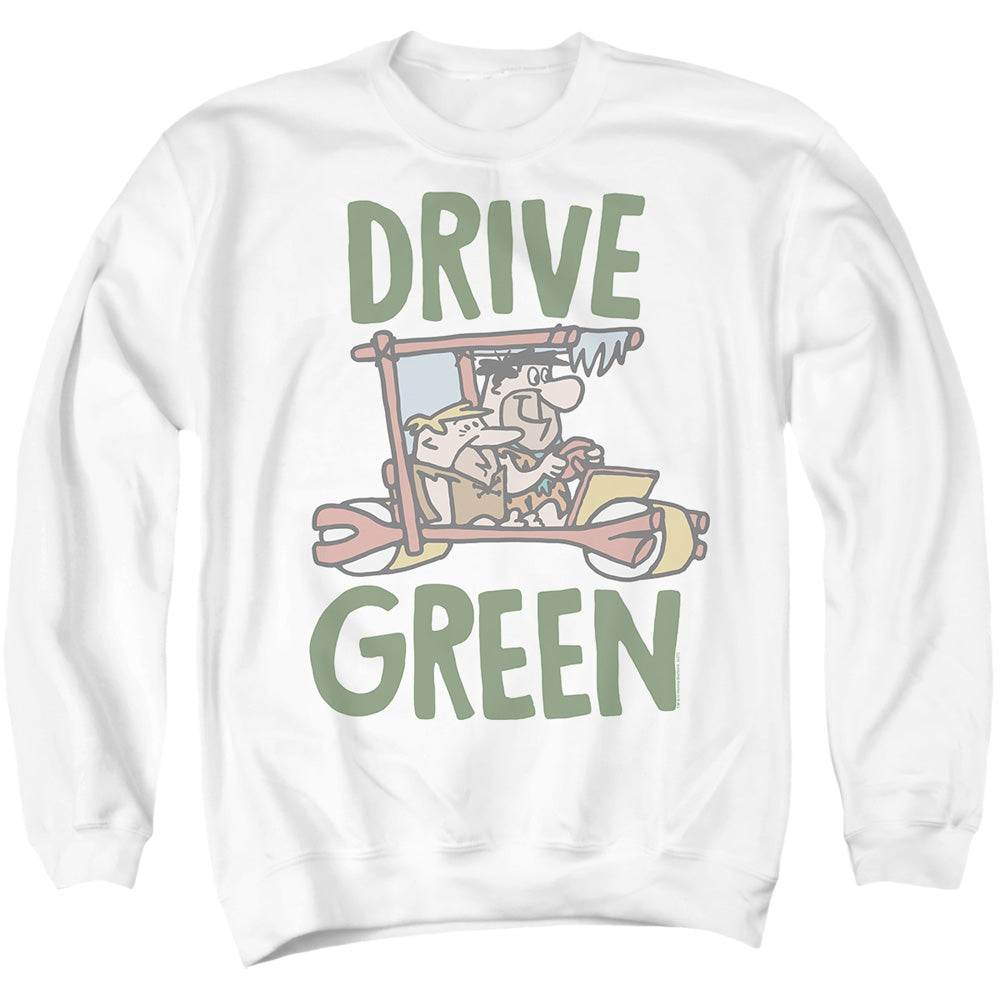 AN OFFCIALLY LICENSED FLINTSTONES THE ECOFRIENDLY ADULT UNISEX CREWNECK SWEATSHIRT WHITE