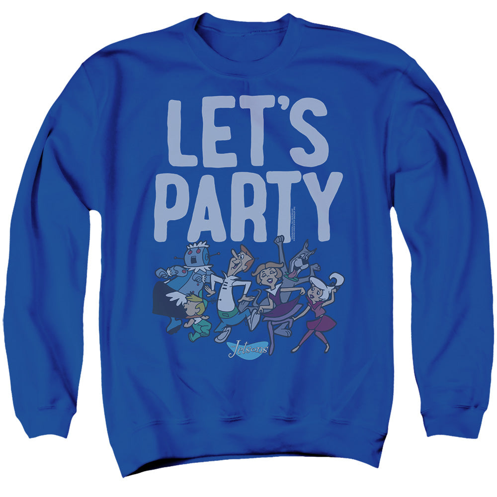 AN OFFCIALLY LICENSED JETSONS THE ORBIT CITY ADULT UNISEX CREWNECK SWEATSHIRT ROYAL