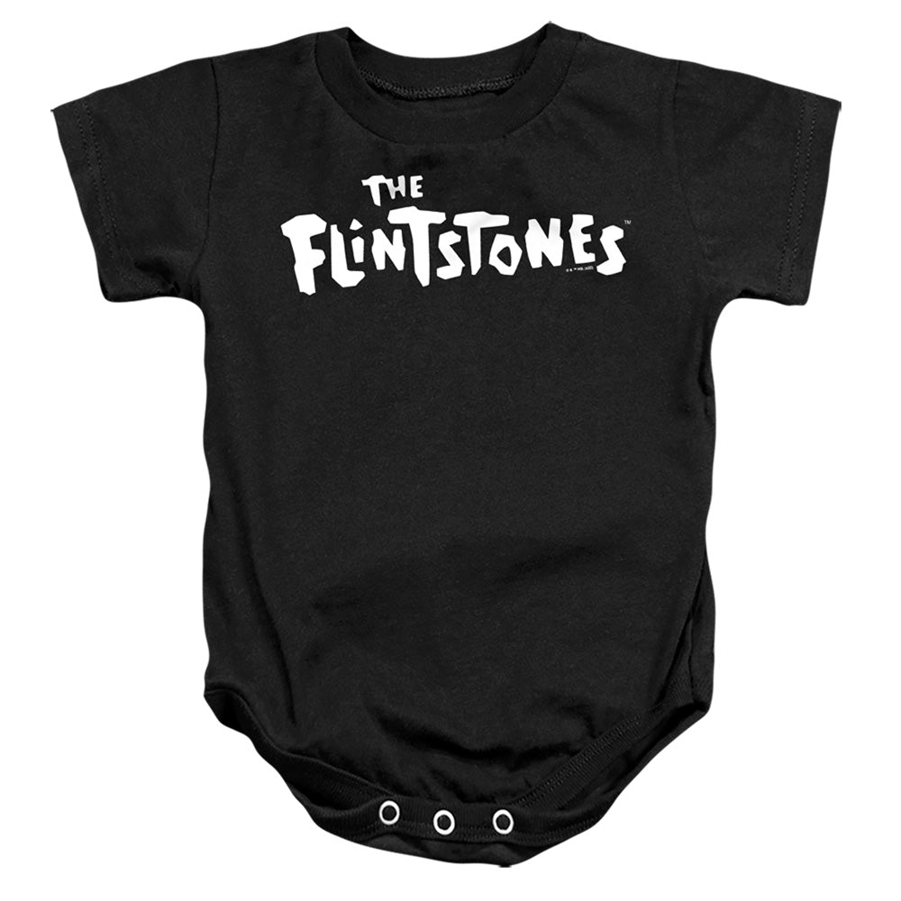 AN OFFCIALLY LICENSED FLINTSTONES FLINTSTONES LOGO 1 BABY BODYSUIT BLACK