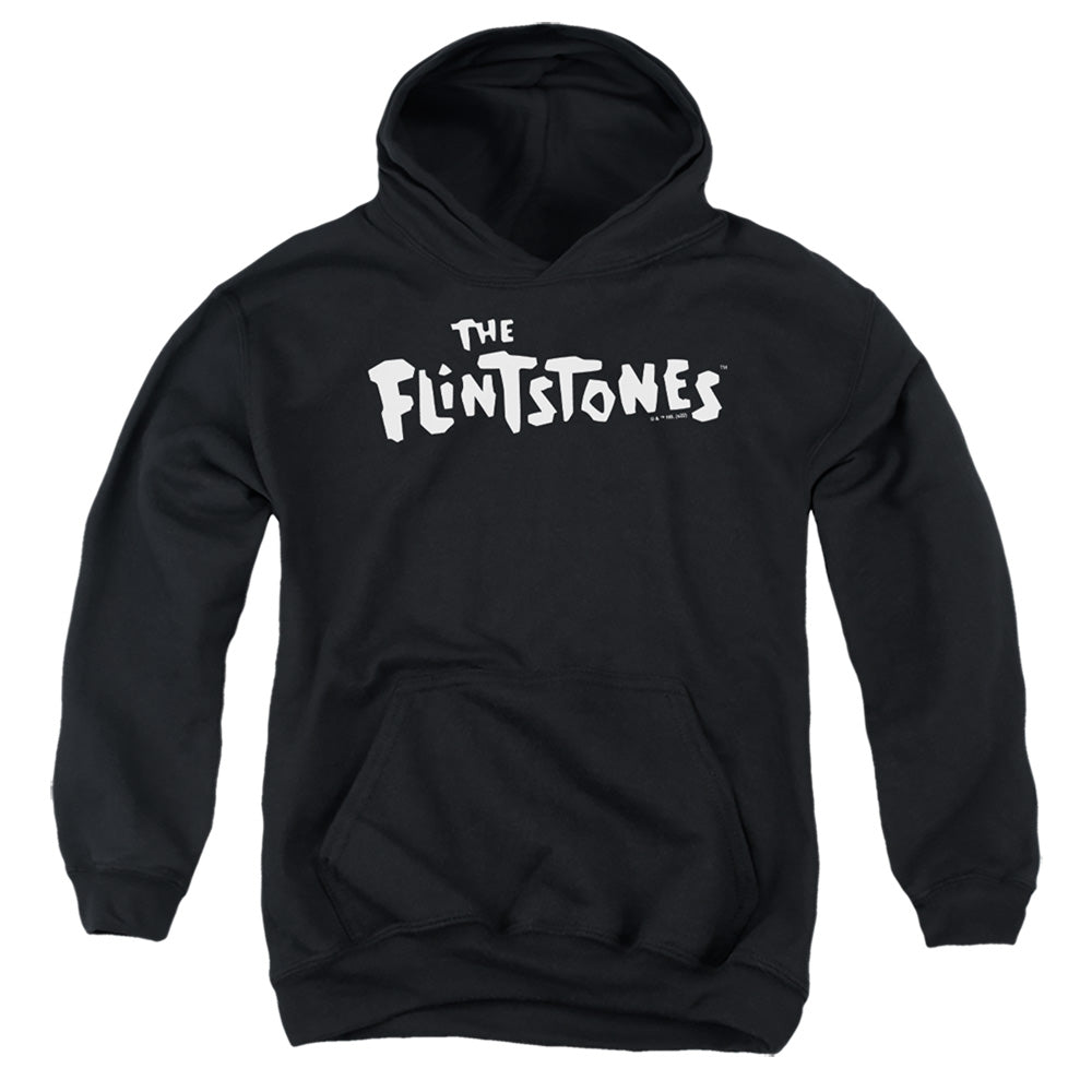 AN OFFCIALLY LICENSED FLINTSTONES FLINTSTONES LOGO 1 YOUTH HOODIE BLACK