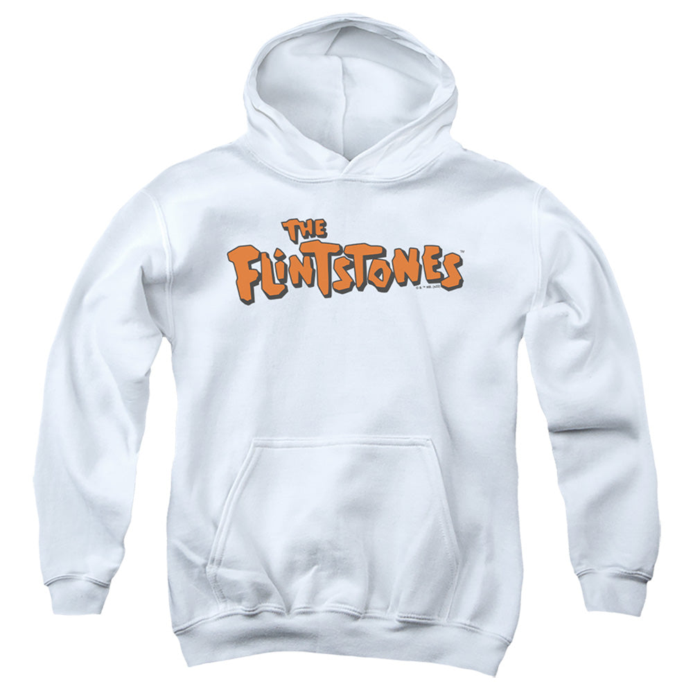 AN OFFCIALLY LICENSED FLINTSTONES FLINTSTONES LOGO 2 YOUTH HOODIE WHITE