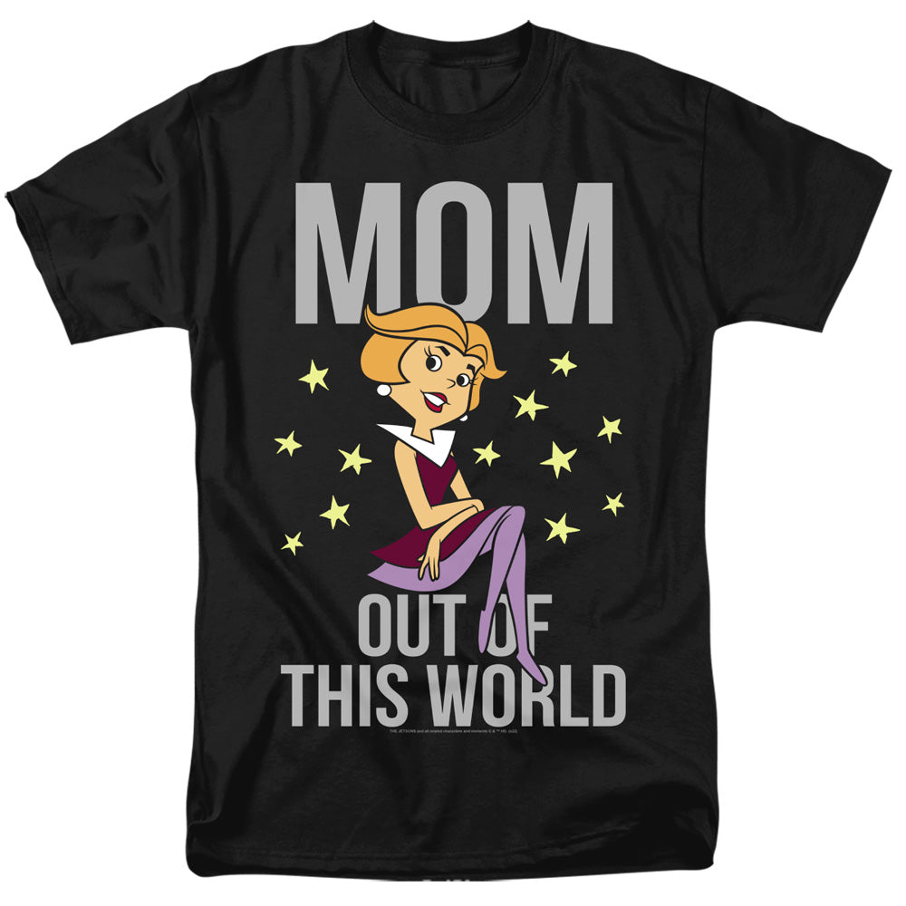 AN OFFCIALLY LICENSED JETSONS OUT OF THIS WORLD MOM MEN'S REGULAR FIT T-SHIRT BLACK