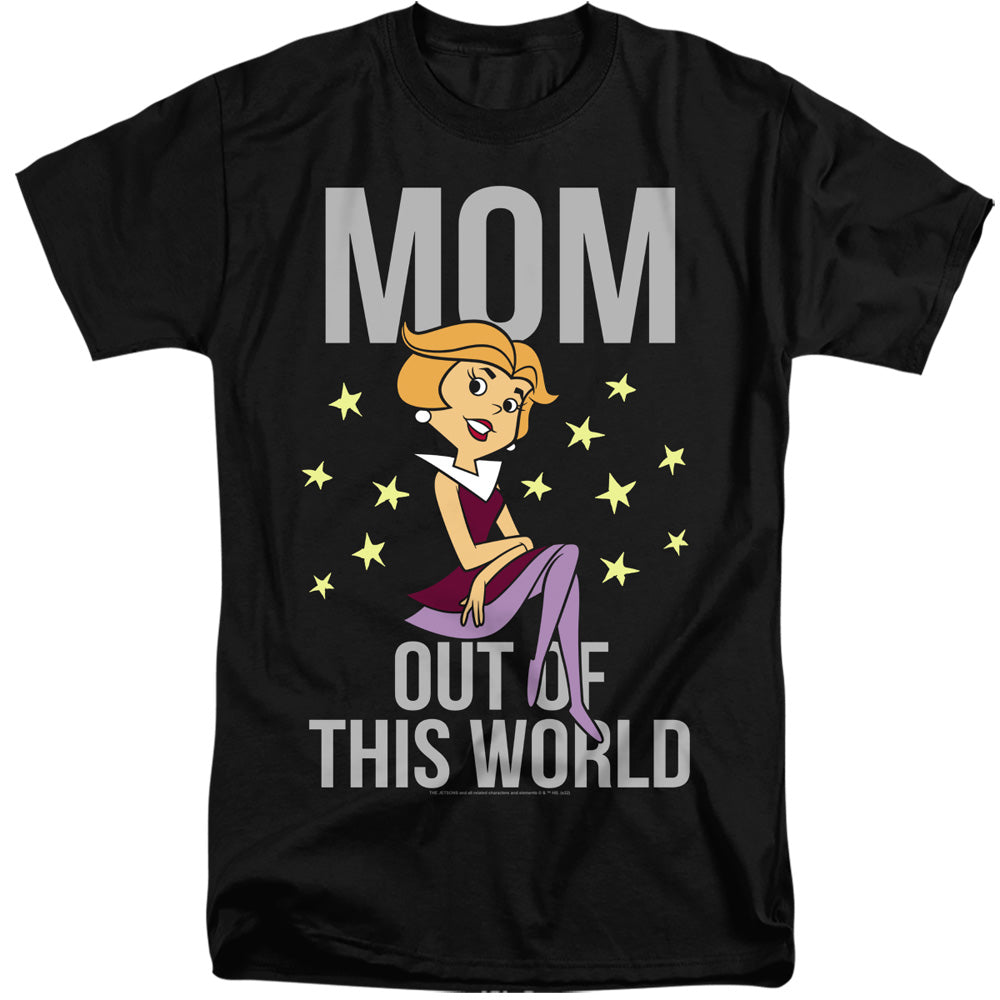AN OFFCIALLY LICENSED JETSONS OUT OF THIS WORLD MOM MEN'S TALL FIT T-SHIRT BLACK