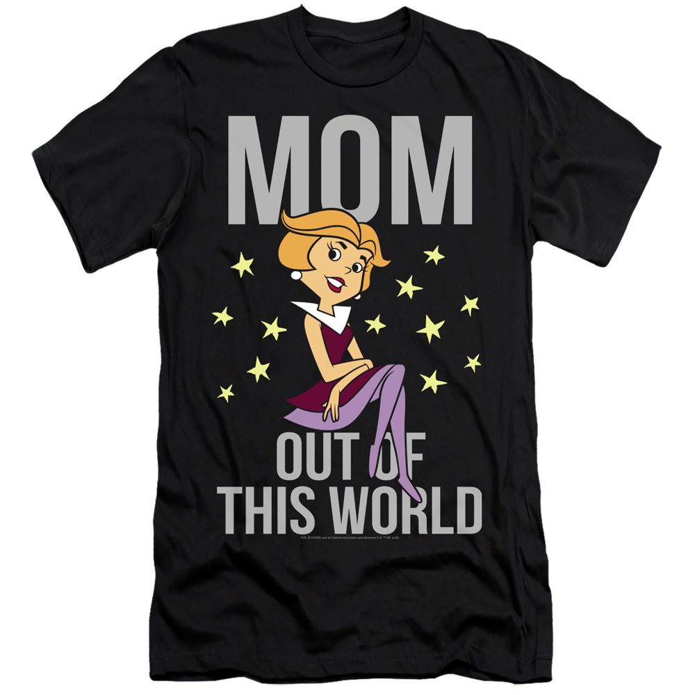 AN OFFCIALLY LICENSED JETSONS OUT OF THIS WORLD MOM MEN'S PREMIUM SLIM FIT T-SHIRT BLACK