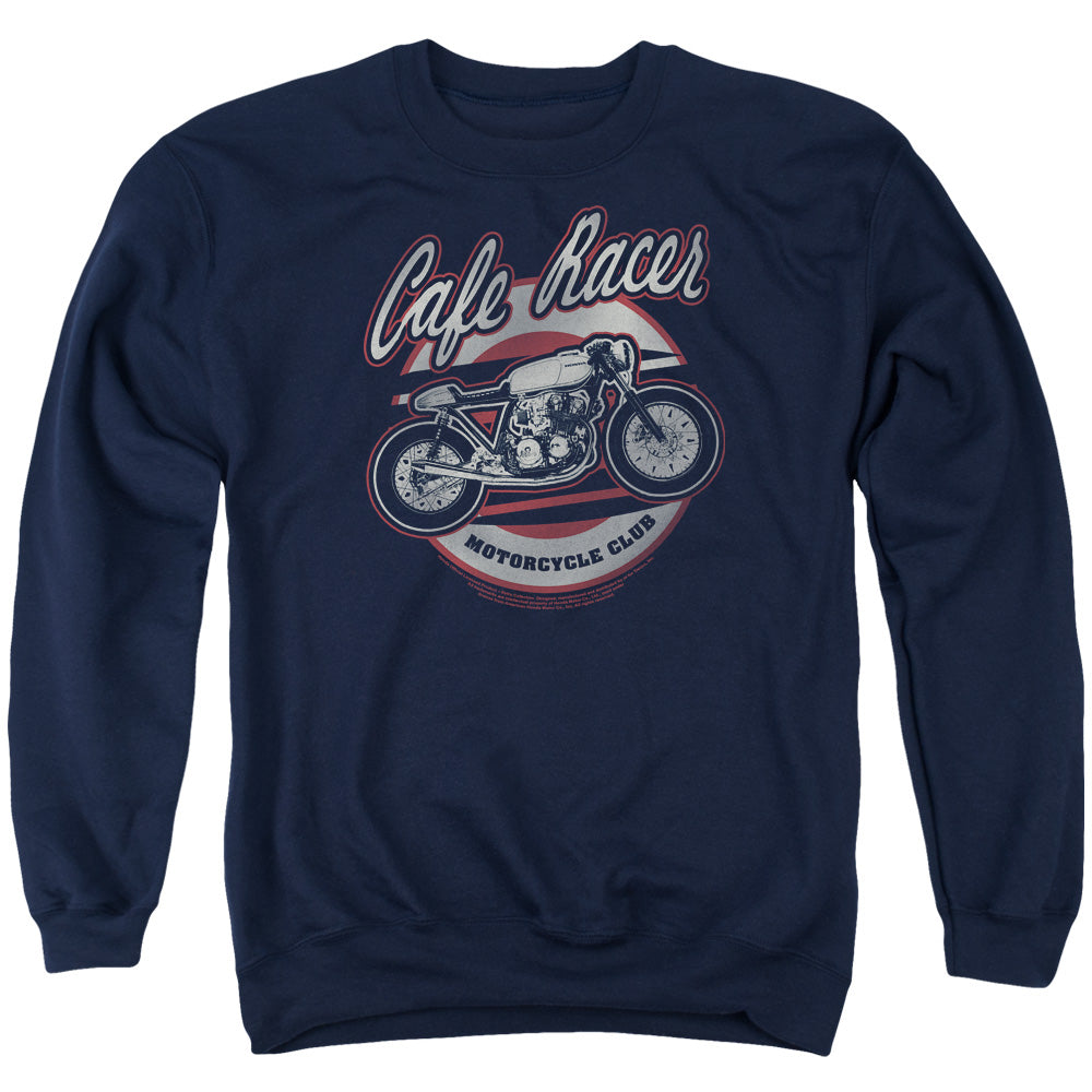 AN OFFCIALLY LICENSED HONDA CAFE RACER ADULT UNISEX CREWNECK SWEATSHIRT NAVY