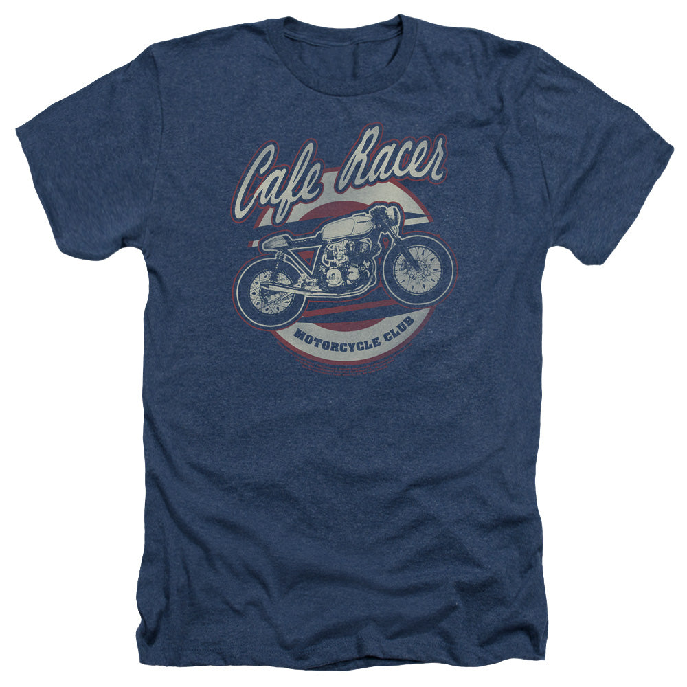 AN OFFCIALLY LICENSED HONDA CAFE RACER MEN'S HEATHER T-SHIRT NAVY