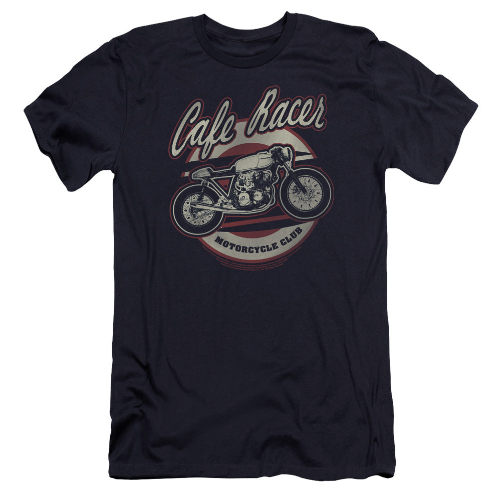 AN OFFCIALLY LICENSED HONDA CAFE RACER MEN'S PREMIUM SLIM FIT T-SHIRT NAVY