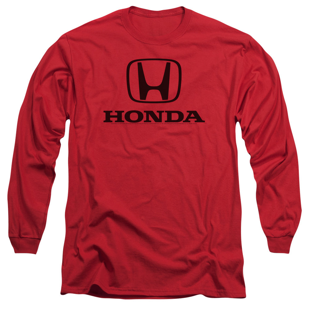 AN OFFCIALLY LICENSED HONDA STANDARD LOGO MEN'S LONG SLEEVE T-SHIRT RED