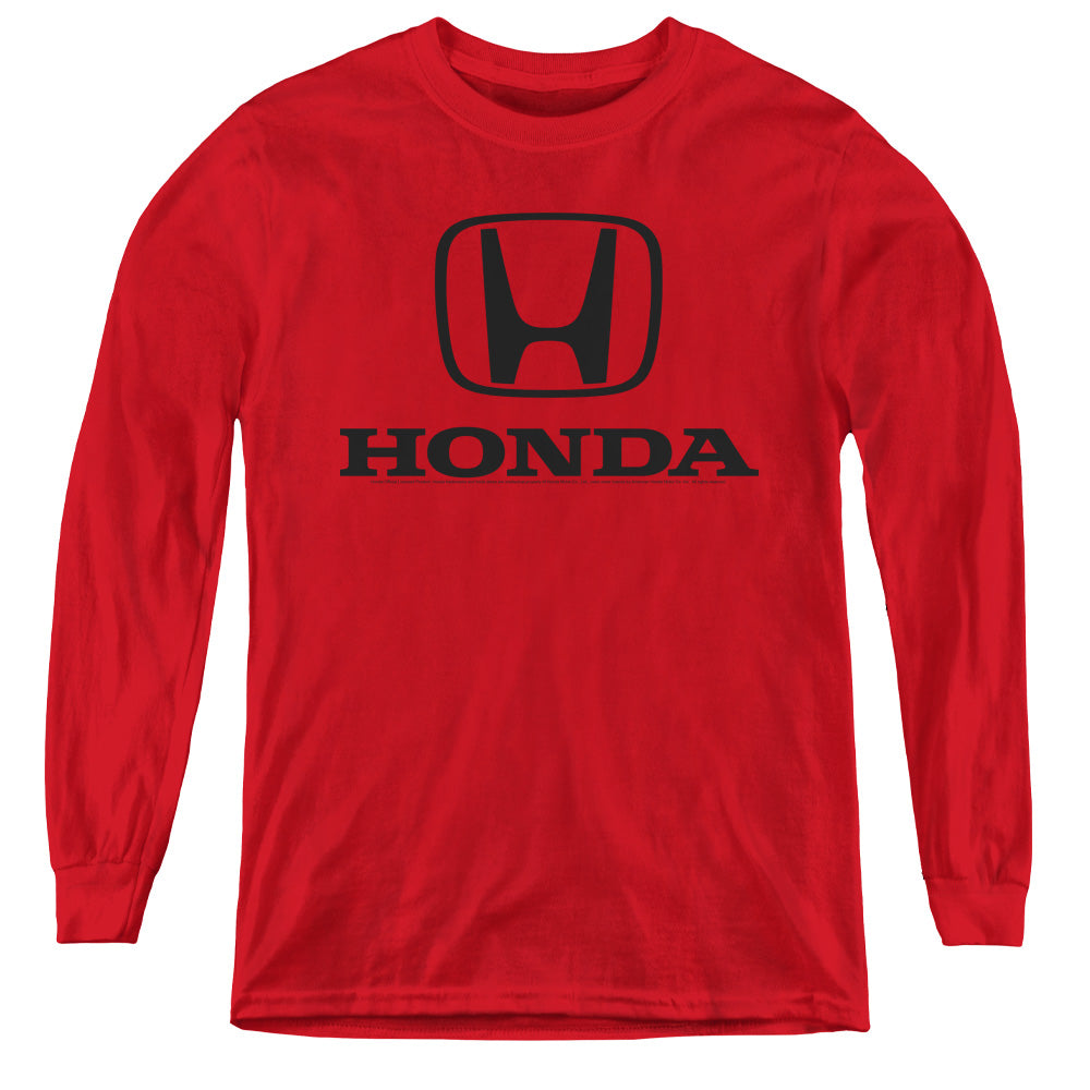 AN OFFCIALLY LICENSED HONDA STANDARD LOGO YOUTH LONG SLEEVE T-SHIRT RED