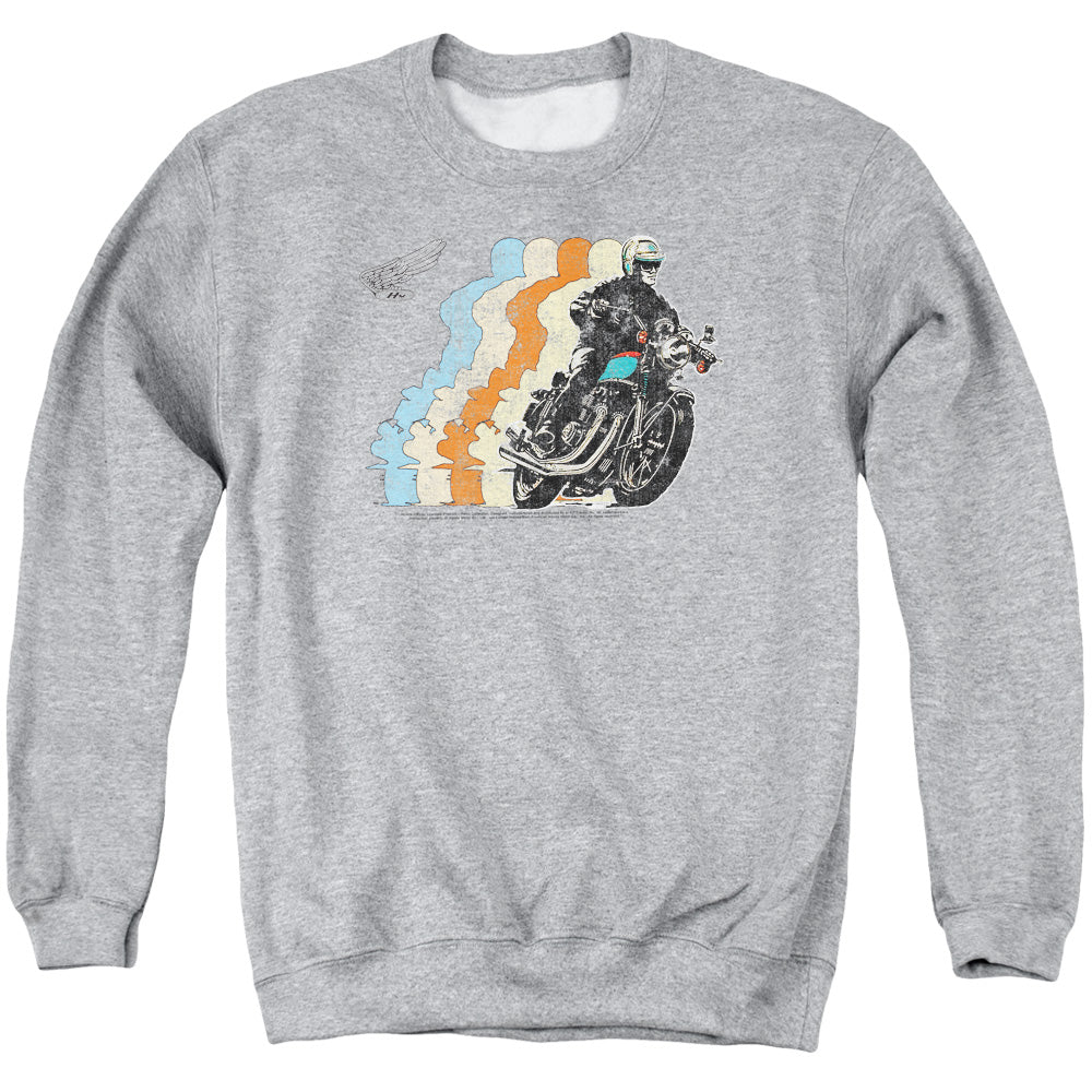 AN OFFCIALLY LICENSED HONDA RETRO HONDA ADULT UNISEX CREWNECK SWEATSHIRT ATHLETIC HEATHER
