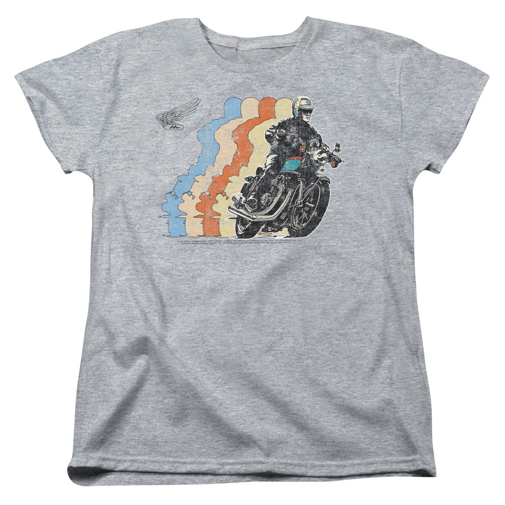 AN OFFCIALLY LICENSED HONDA RETRO HONDA WOMEN'S REGULAR FIT T-SHIRT ATHLETIC HEATHER