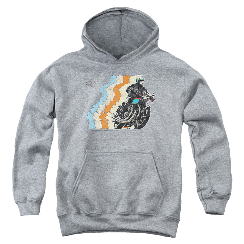 AN OFFCIALLY LICENSED HONDA RETRO HONDA YOUTH HOODIE ATHLETIC HEATHER