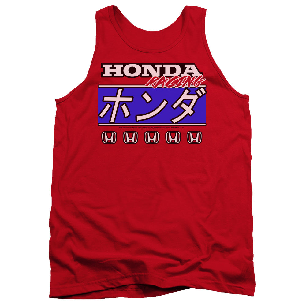 AN OFFCIALLY LICENSED HONDA KANJI RACING ADULT UNISEX TANK TOP RED