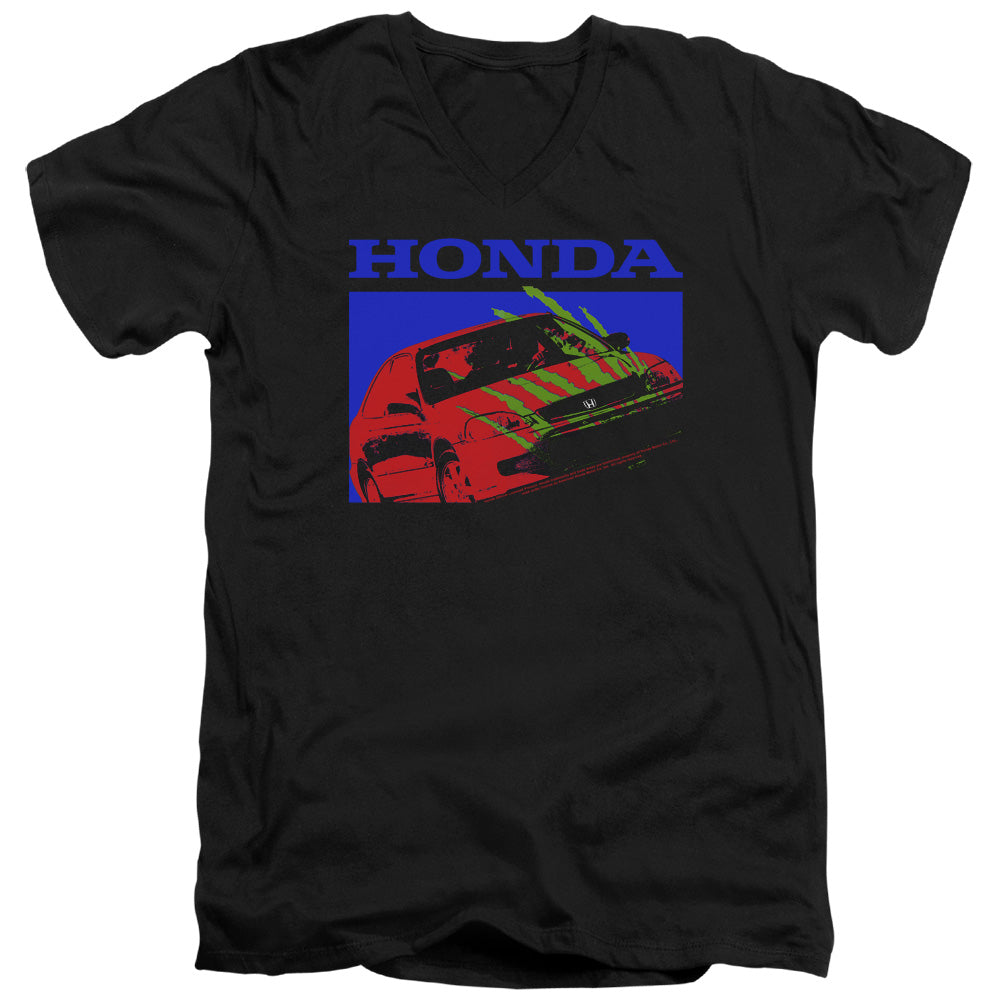 AN OFFCIALLY LICENSED HONDA CIVIC BOLD MEN'S V-NECK T-SHIRT BLACK