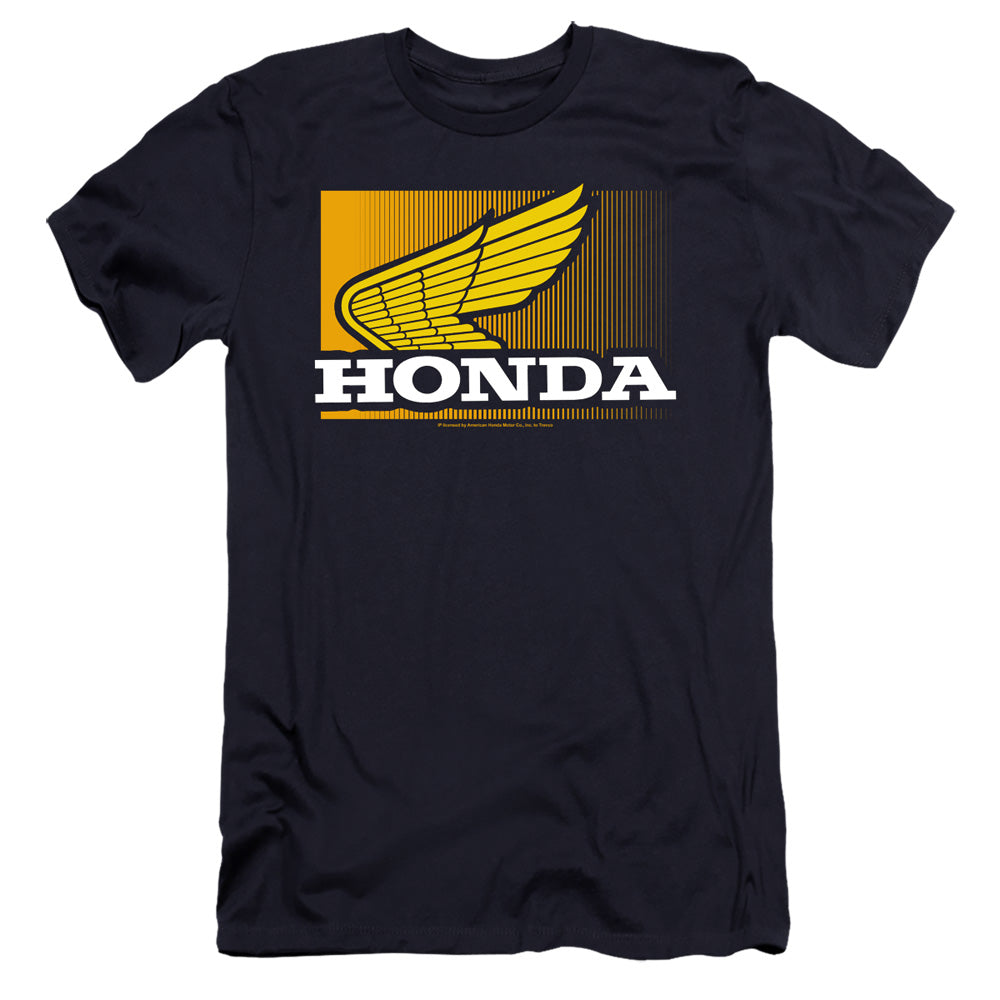 AN OFFCIALLY LICENSED HONDA WING GRADIENT MEN'S PREMIUM SLIM FIT T-SHIRT NAVY