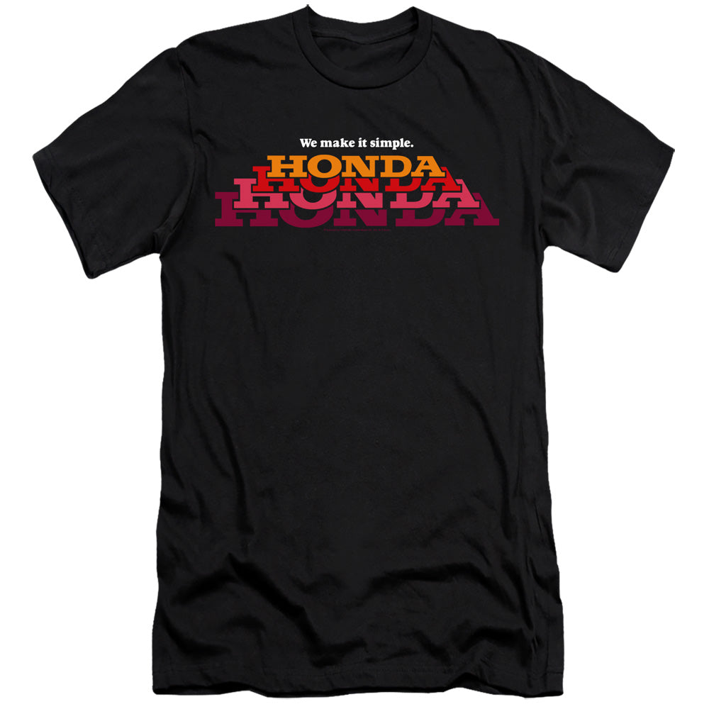 AN OFFCIALLY LICENSED HONDA MAKE IT SIMPLE LOGO MEN'S PREMIUM SLIM FIT T-SHIRT BLACK