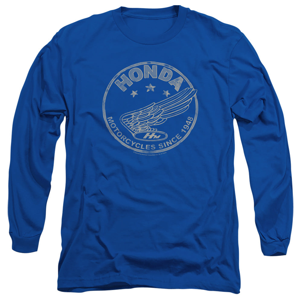 AN OFFCIALLY LICENSED HONDA MOTORCYCLES SINCE 1948 MEN'S LONG SLEEVE T-SHIRT ROYAL