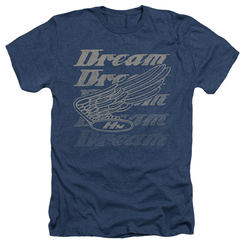 AN OFFCIALLY LICENSED HONDA MOTORCYCLES DREAMER MEN'S HEATHER T-SHIRT NAVY