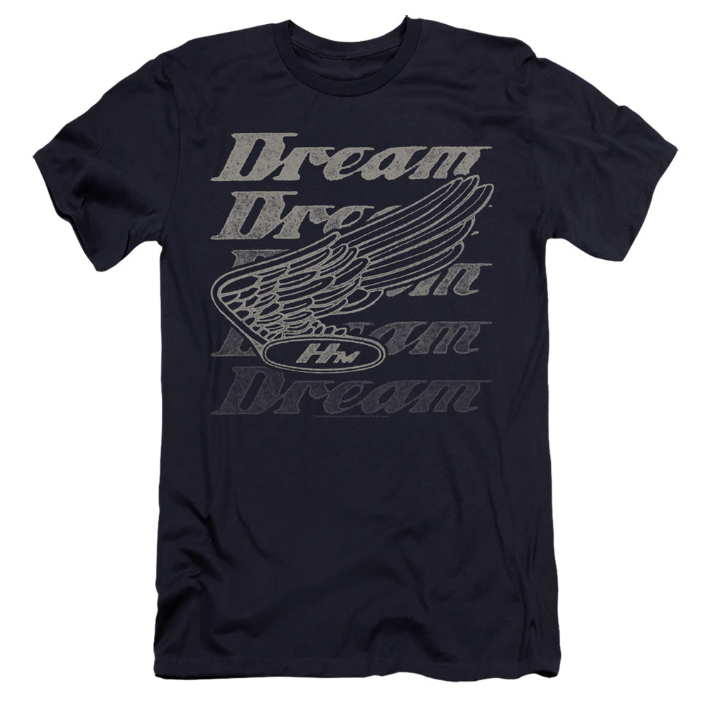 AN OFFCIALLY LICENSED HONDA MOTORCYCLES DREAMER MEN'S PREMIUM SLIM FIT T-SHIRT NAVY