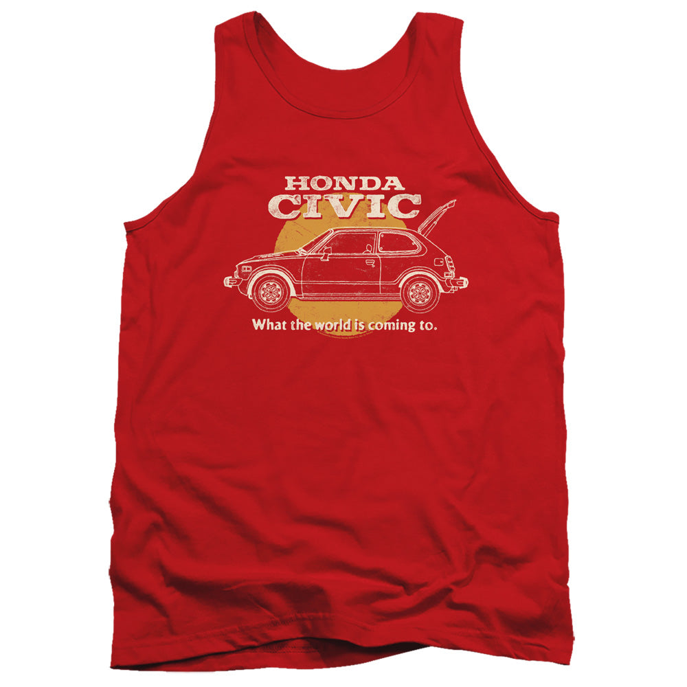 AN OFFCIALLY LICENSED HONDA CIVIC COMING WORLD ADULT UNISEX TANK TOP RED