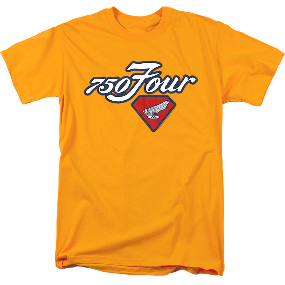 AN OFFCIALLY LICENSED HONDA 750 FOUR EMBLEM MEN'S REGULAR FIT T-SHIRT GOLD