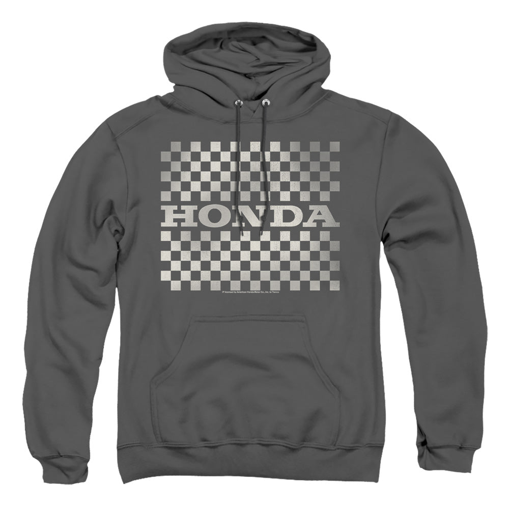 AN OFFCIALLY LICENSED HONDA CHECKERS LOGO ADULT UNISEX PULLOVER HOODIE CHARCOAL