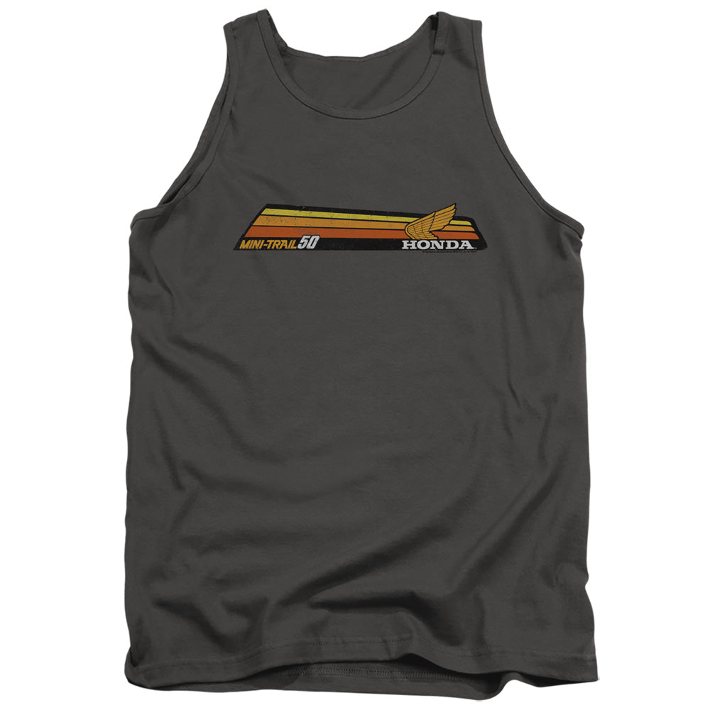 AN OFFCIALLY LICENSED HONDA MINI-TRAIL 50 STRIPE ADULT UNISEX TANK TOP CHARCOAL