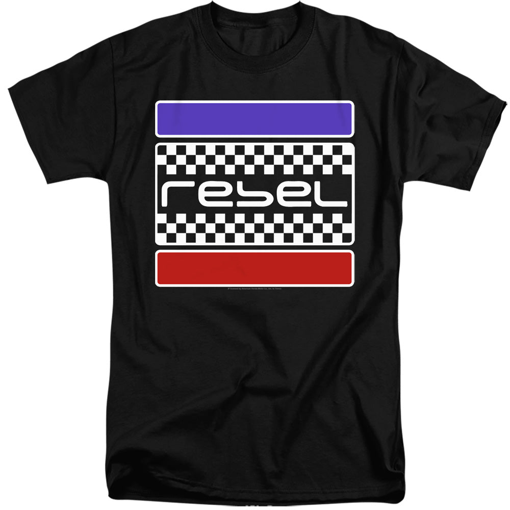 AN OFFCIALLY LICENSED HONDA REBEL CHECKERS MEN'S TALL FIT T-SHIRT BLACK
