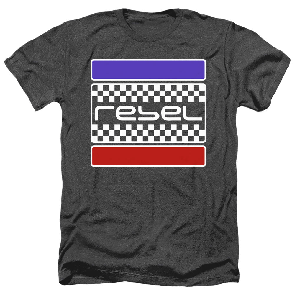 AN OFFCIALLY LICENSED HONDA REBEL CHECKERS MEN'S HEATHER T-SHIRT CHARCOAL