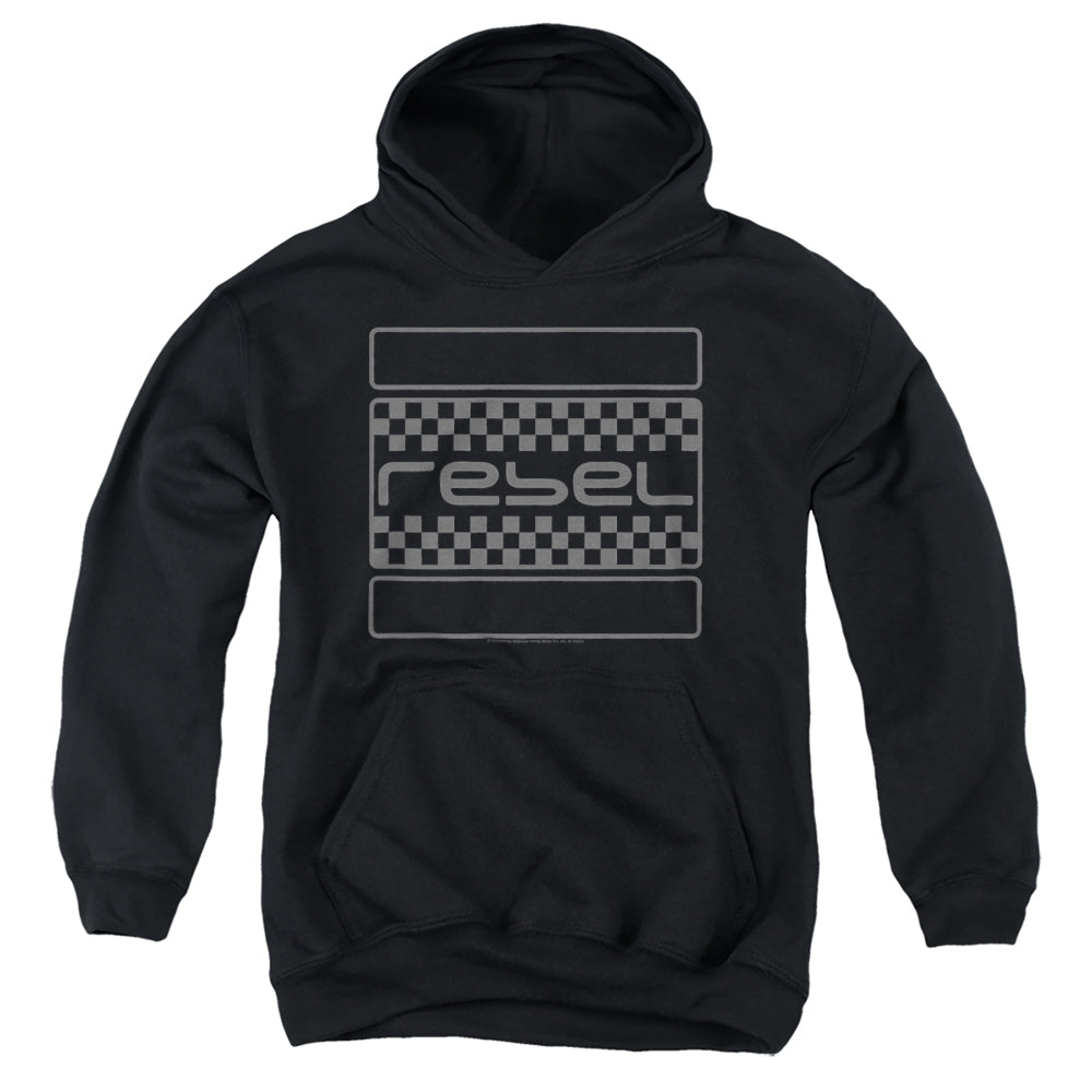 AN OFFCIALLY LICENSED HONDA REBEL CHECKERS GREY YOUTH HOODIE BLACK