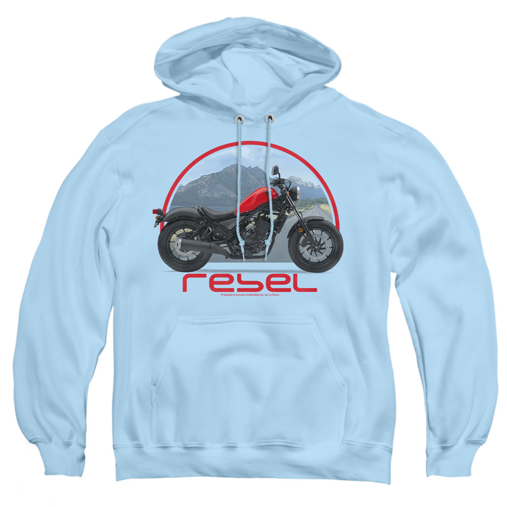 AN OFFCIALLY LICENSED HONDA OPEN ROAD REBEL ADULT UNISEX PULLOVER HOODIE LIGHT BLUE
