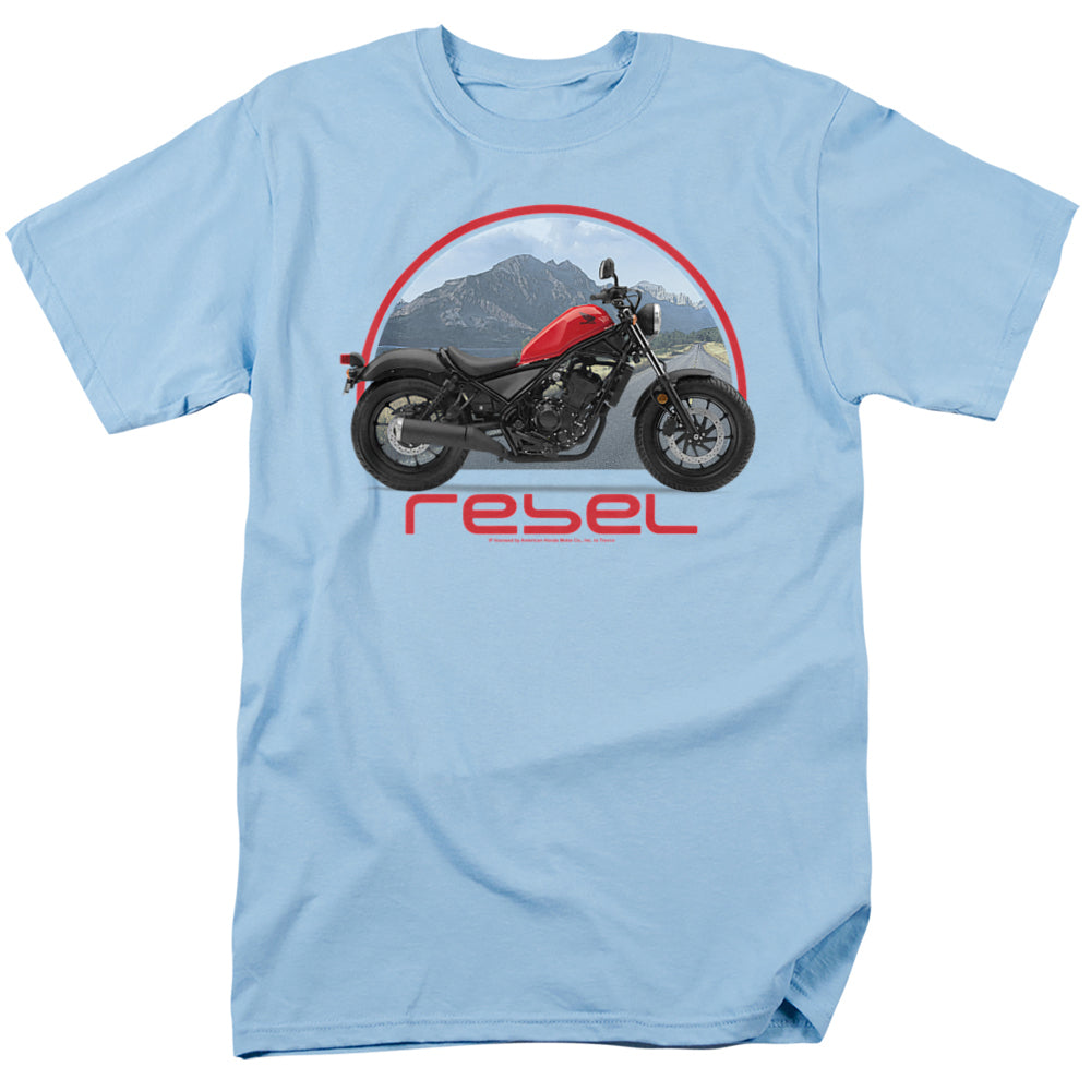 AN OFFCIALLY LICENSED HONDA OPEN ROAD REBEL MEN'S REGULAR FIT T-SHIRT LIGHT BLUE