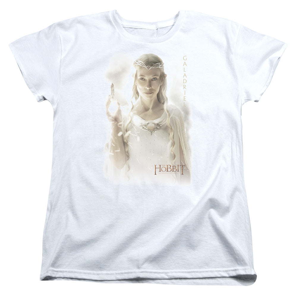 AN OFFCIALLY LICENSED HOBBIT GALADRIEL WOMEN'S REGULAR FIT T-SHIRT WHITE