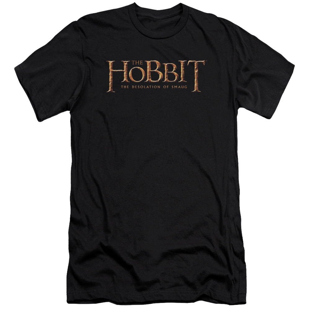 AN OFFCIALLY LICENSED HOBBIT LOGO MEN'S PREMIUM SLIM FIT T-SHIRT BLACK
