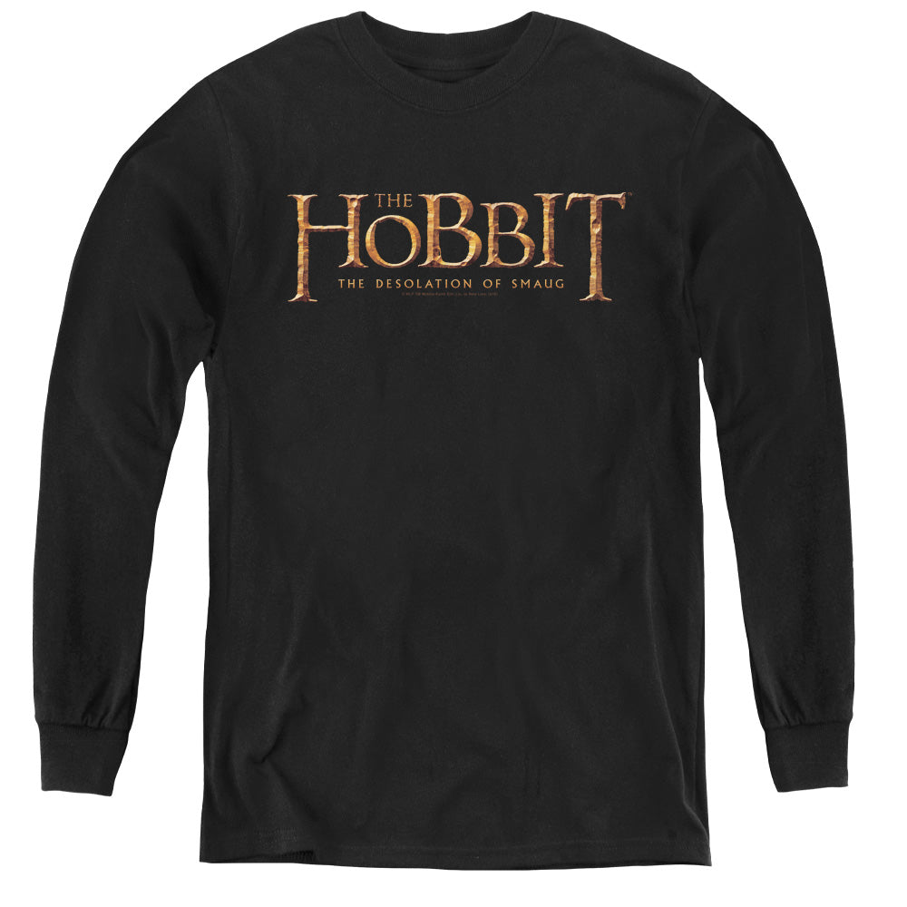 AN OFFCIALLY LICENSED HOBBIT LOGO YOUTH LONG SLEEVE T-SHIRT BLACK
