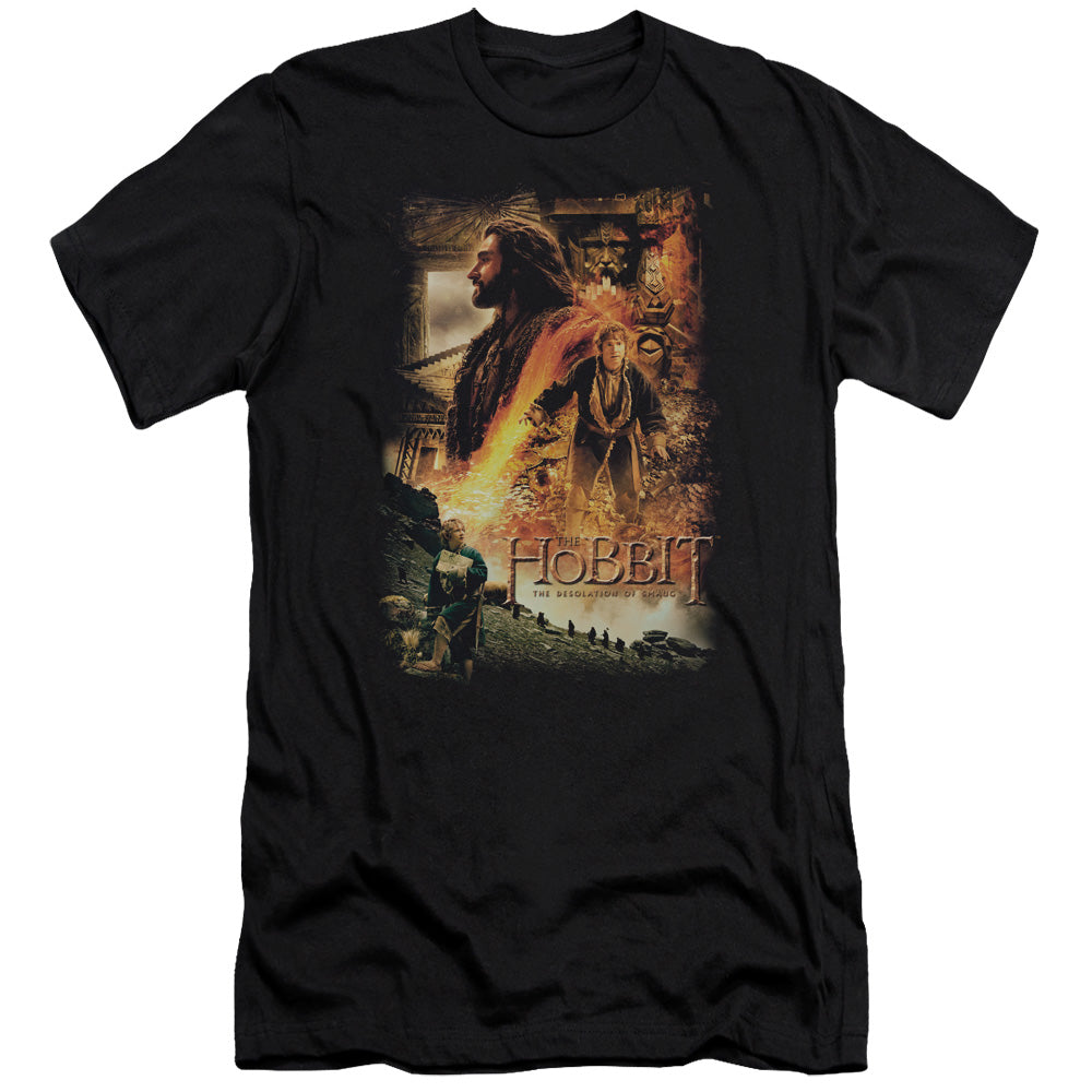 AN OFFCIALLY LICENSED HOBBIT GOLDEN CHAMBER MEN'S PREMIUM SLIM FIT T-SHIRT BLACK