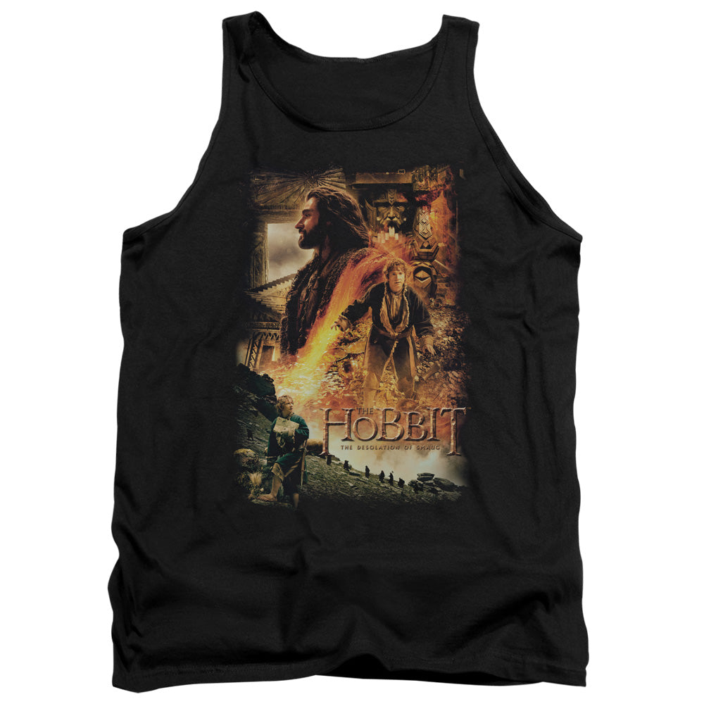 AN OFFCIALLY LICENSED HOBBIT GOLDEN CHAMBER ADULT UNISEX TANK TOP BLACK