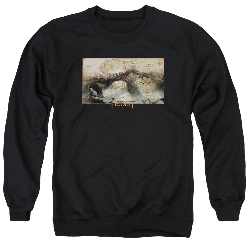 AN OFFCIALLY LICENSED HOBBIT EPIC JOURNEY ADULT UNISEX CREWNECK SWEATSHIRT BLACK
