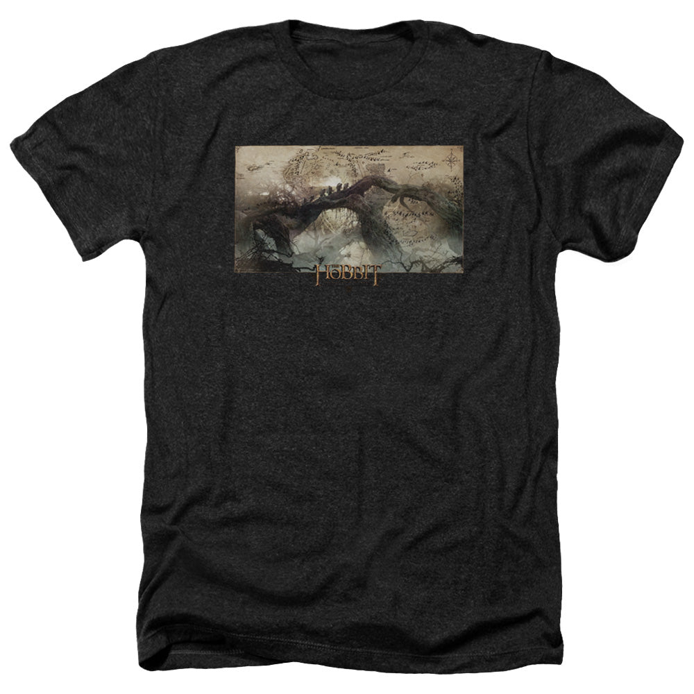 AN OFFCIALLY LICENSED HOBBIT EPIC JOURNEY MEN'S HEATHER T-SHIRT CHARCOAL