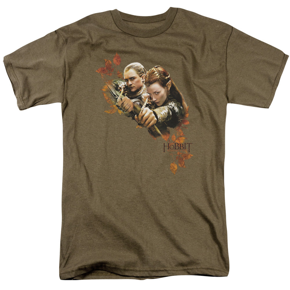 AN OFFCIALLY LICENSED HOBBIT CHILDREN OF MIRKWOOD MEN'S REGULAR FIT T-SHIRT SAFARI GREEN