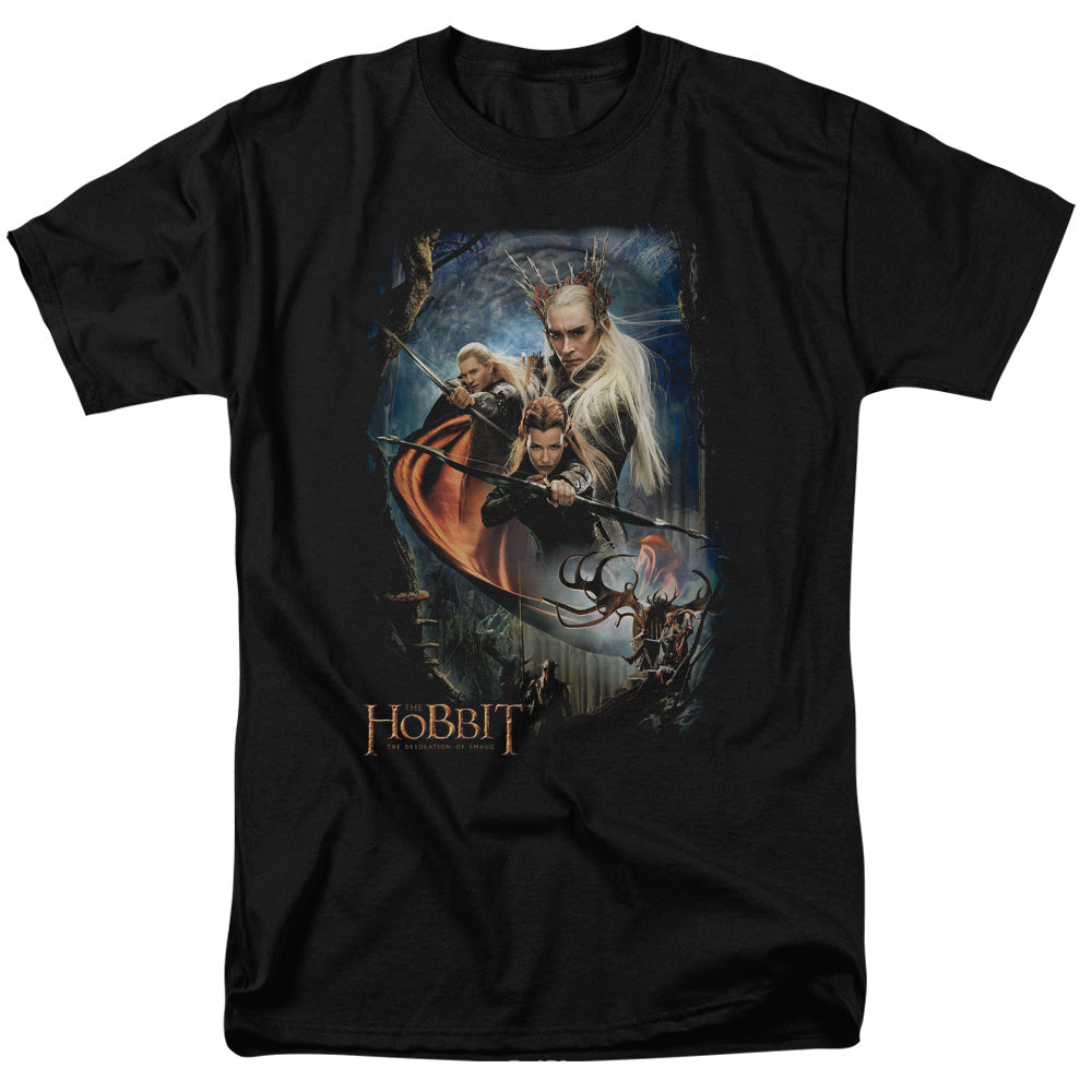 AN OFFCIALLY LICENSED HOBBIT THRANDUILS REALM MEN'S REGULAR FIT T-SHIRT BLACK