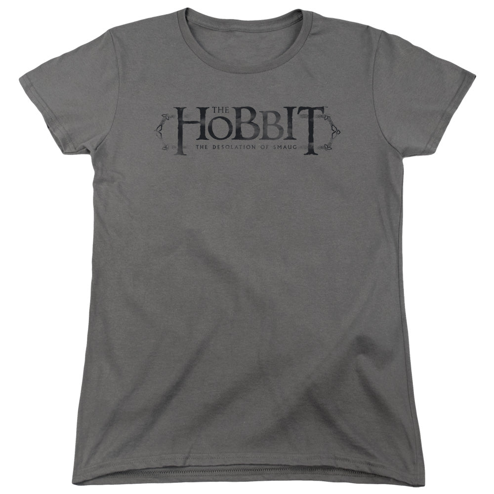 AN OFFCIALLY LICENSED HOBBIT ORNATE LOGO WOMEN'S REGULAR FIT T-SHIRT CHARCOAL