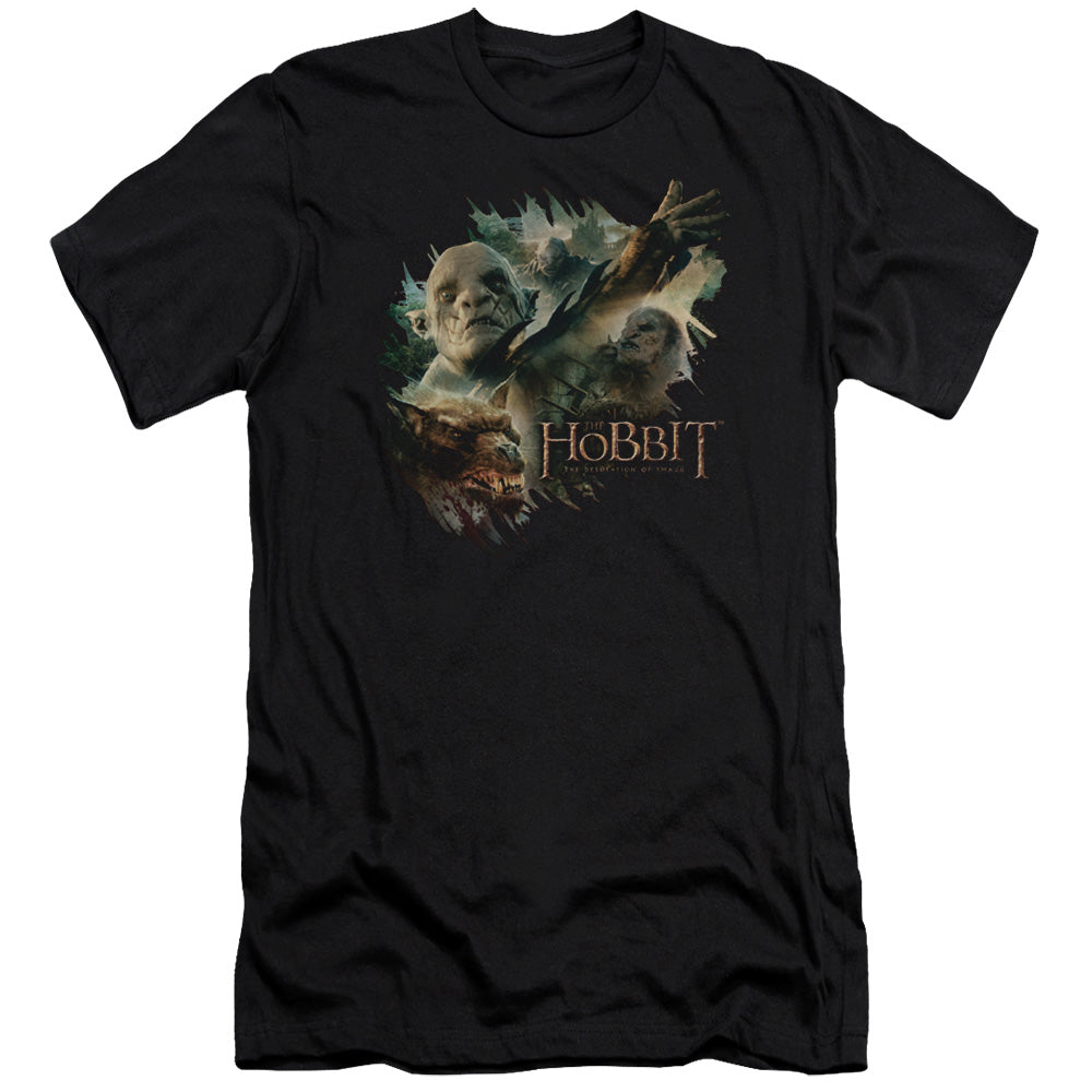 AN OFFCIALLY LICENSED HOBBIT BADDIES MEN'S PREMIUM SLIM FIT T-SHIRT BLACK