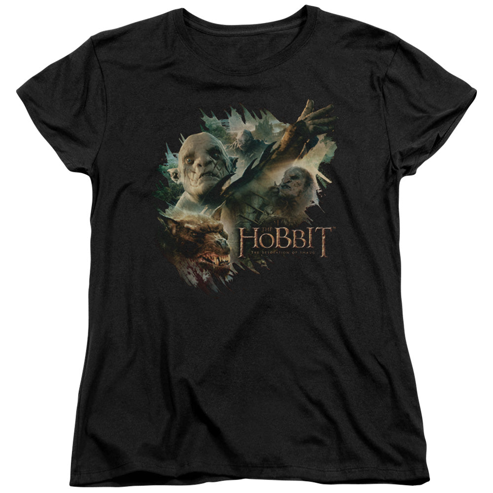 AN OFFCIALLY LICENSED HOBBIT BADDIES WOMEN'S REGULAR FIT T-SHIRT BLACK