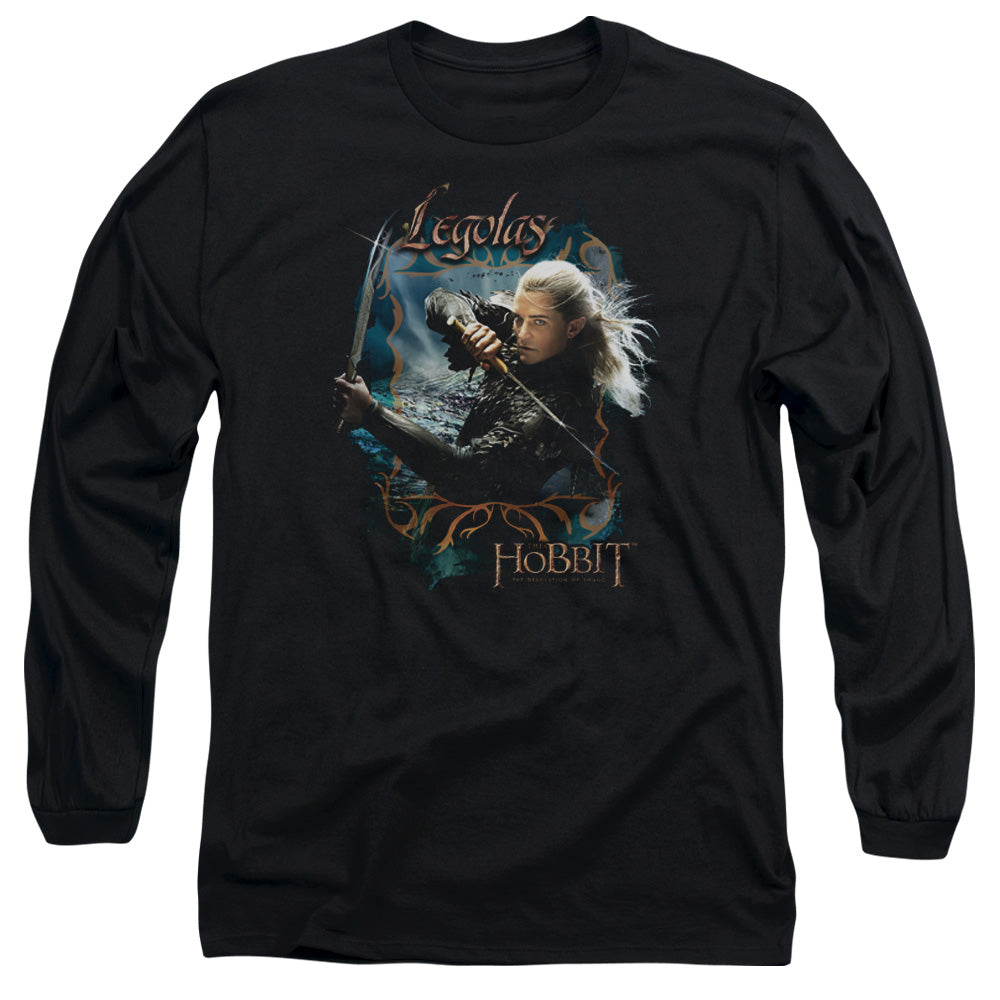 AN OFFCIALLY LICENSED HOBBIT KNIVES MEN'S LONG SLEEVE T-SHIRT BLACK
