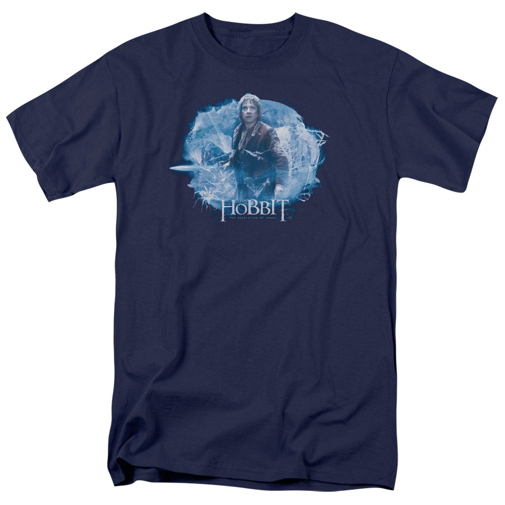 AN OFFCIALLY LICENSED HOBBIT TANGLED WEB MEN'S REGULAR FIT T-SHIRT NAVY