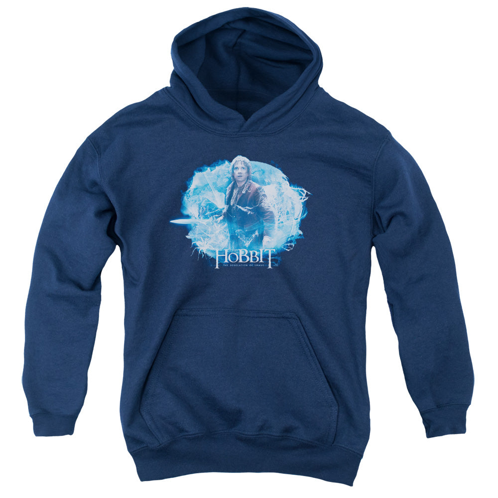 AN OFFCIALLY LICENSED HOBBIT TANGLED WEB YOUTH HOODIE NAVY