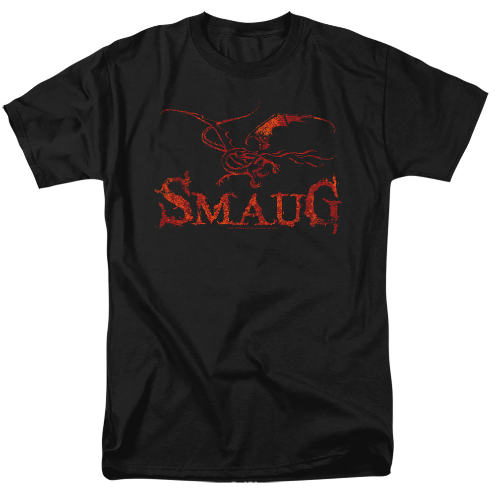 AN OFFCIALLY LICENSED HOBBIT DRAGON MEN'S REGULAR FIT T-SHIRT BLACK