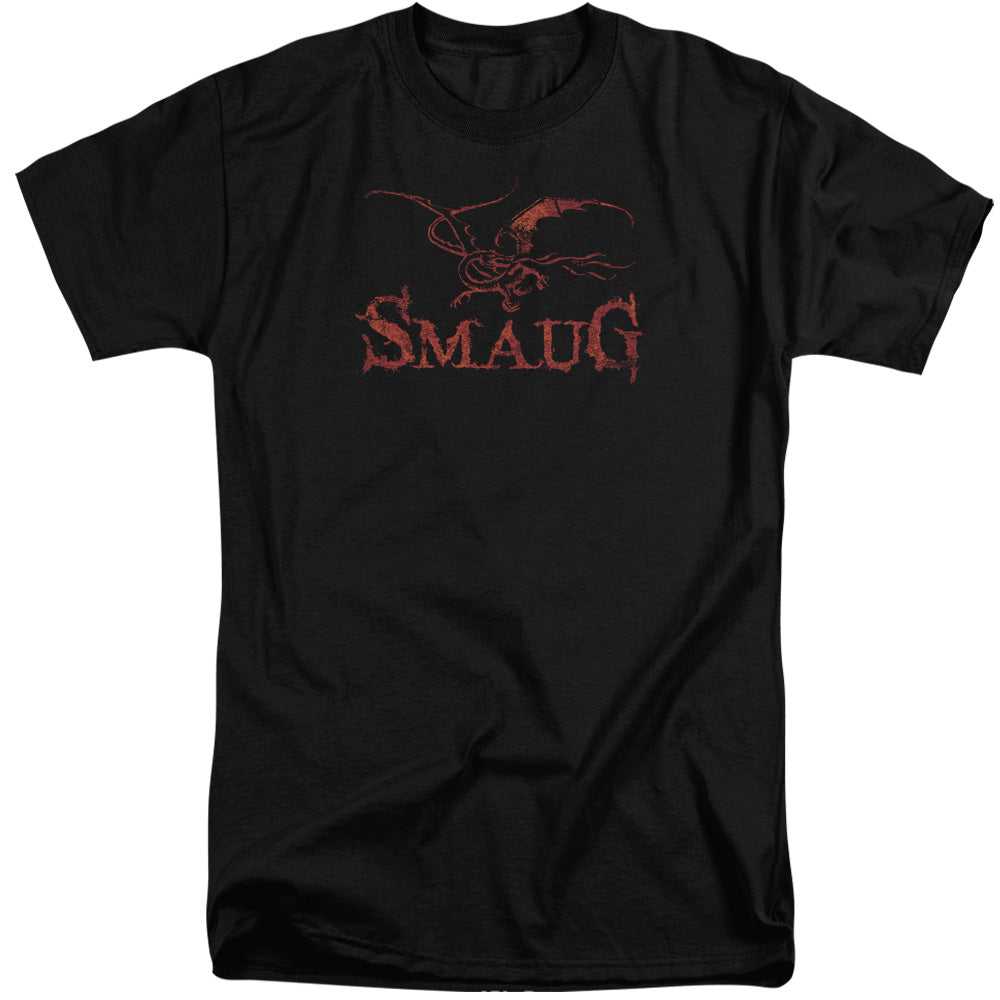 AN OFFCIALLY LICENSED HOBBIT DRAGON MEN'S TALL FIT T-SHIRT BLACK